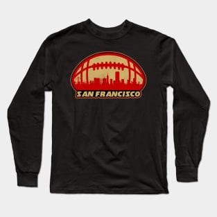 San Francisco Football Skyline Long Sleeve T-Shirt